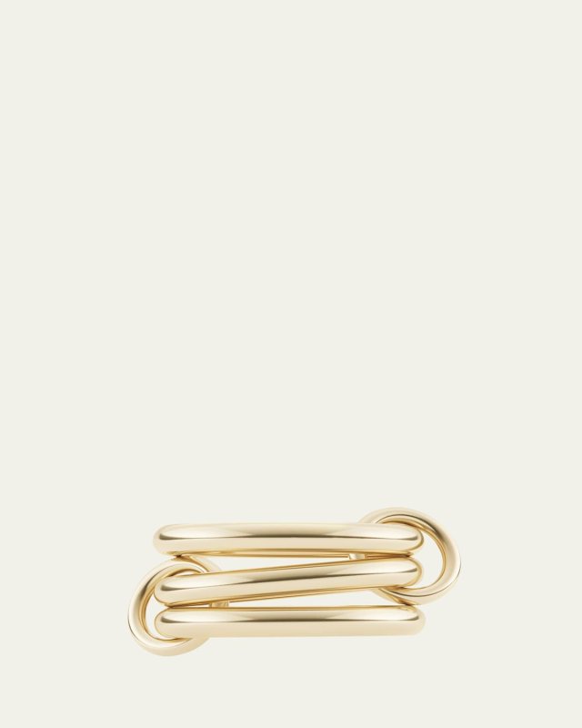Taurus 3 Linked Rings In Plain Gold With Gold Connectors